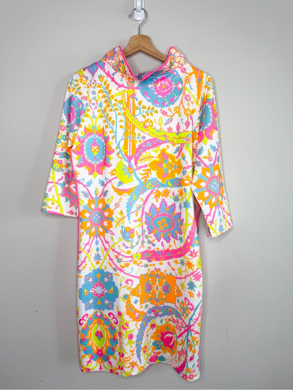 Gretchen Scott Magic Carpet Jersey Swing Dress Floral Shift Dress Size Large - Picture 2 of 4